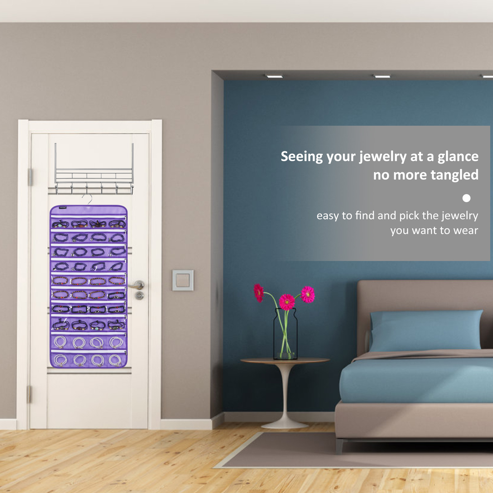 Hanging Jewelry Organizer with Zippered Pockets Buy closet hanging